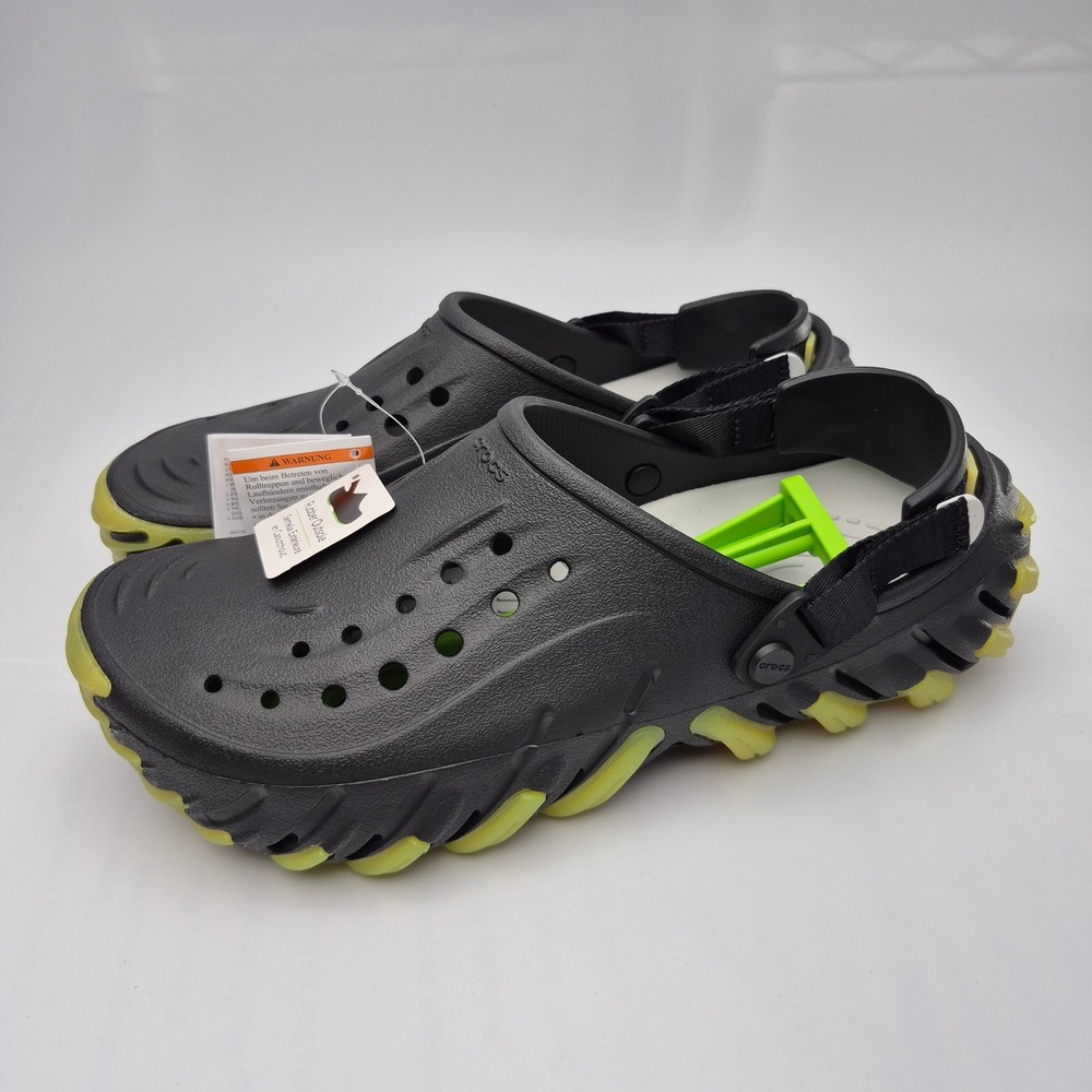 Crocs Echo Icy RO Clogs Men's Size 11 Shoes Black Rubber Outsole Adjustable